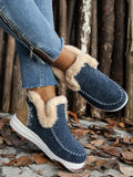 Furry Suede Round Toe Flat Sneakers - CELIVINE