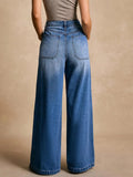 High - Waisted Wide - Leg Pocket Jeans - CELIVINE