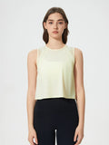 Round Neck Cropped Active Tank - CELIVINE