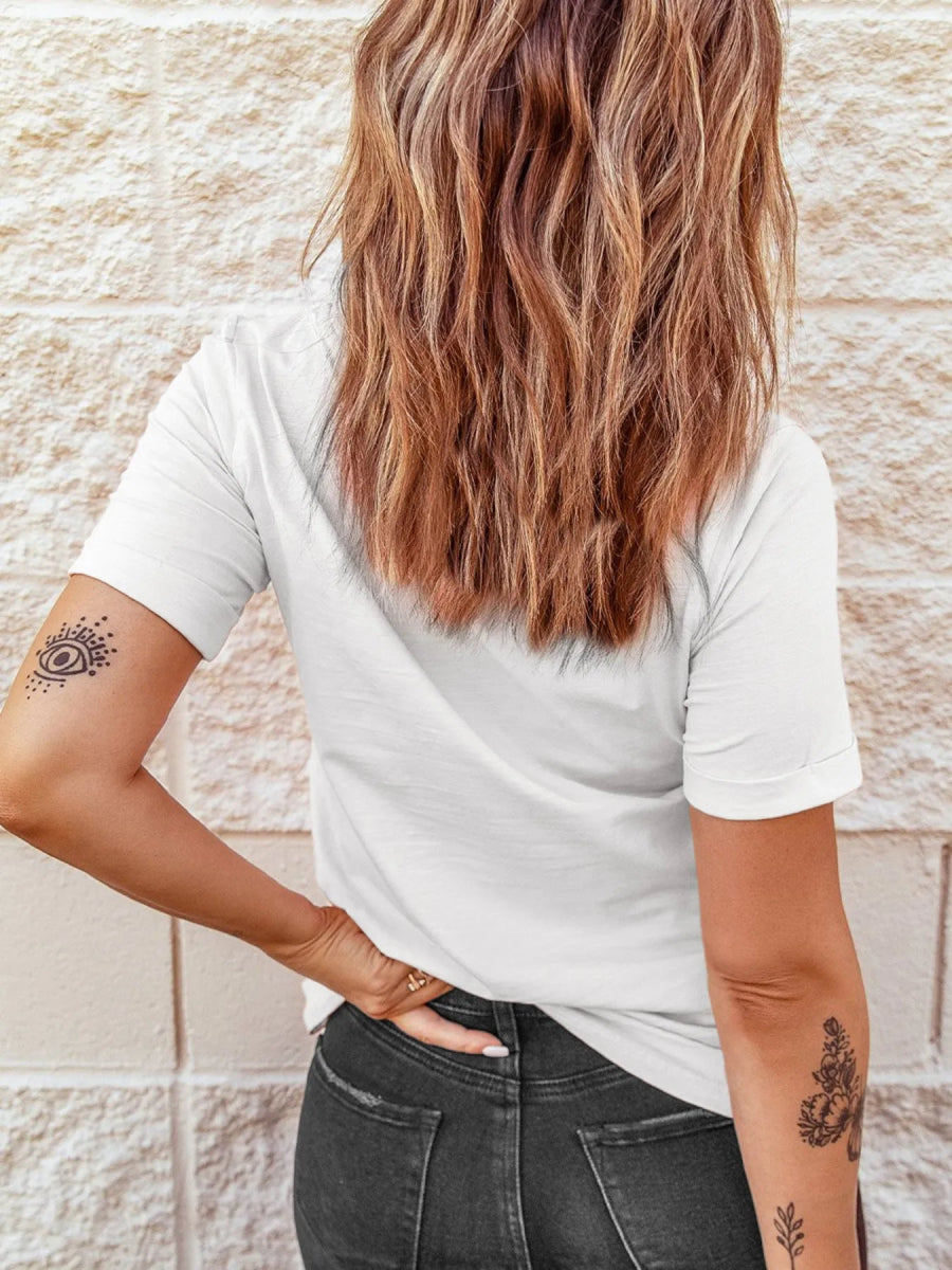 Bowknot Western Round Neck T Shirt - CELIVINE