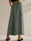 Contrast Striped Wide leg Pants - CELIVINE