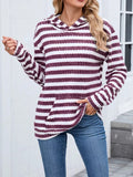 Striped Dropped Shoulder Hoodie - CELIVINE