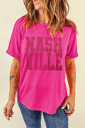NASHVILLE Round Neck Short Sleeve T-Shirt - CELIVINE