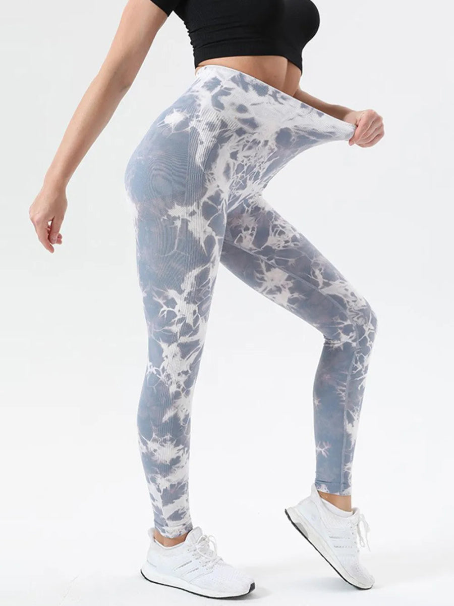 Tie - Dye High Waist Active Leggings - CELIVINE