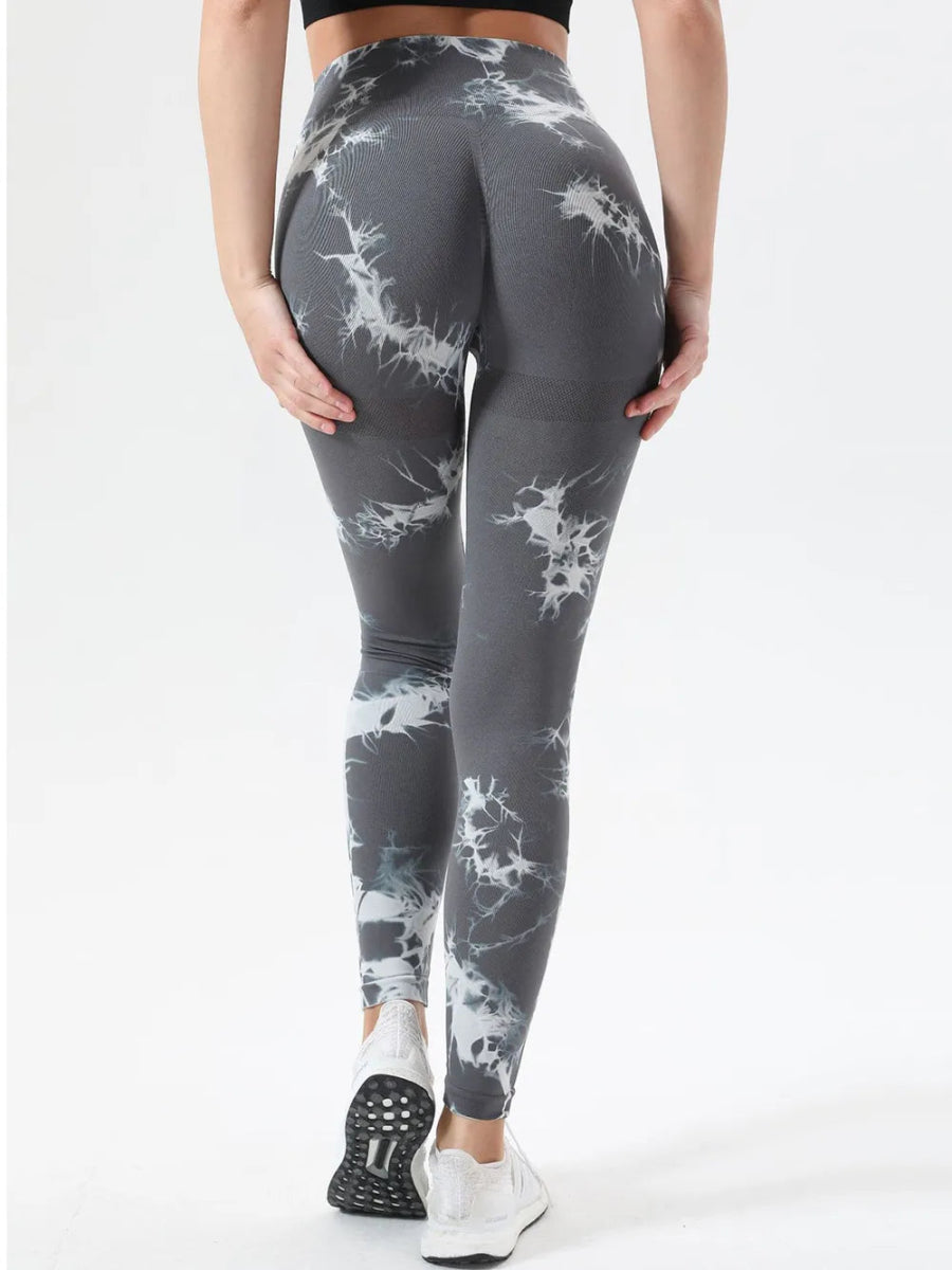 Tie - Dye High Waist Active Leggings - CELIVINE