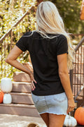 Halloween Graphic Round Neck Short Sleeve T-Shirt - CELIVINE