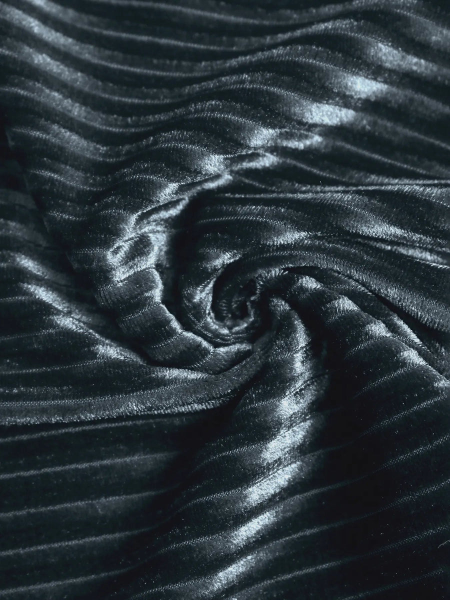 High - Waisted Ribbed Velvet Flare Pants - CELIVINE