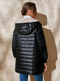 Quilted Zip Up Puffer Coat with Hood - CELIVINE