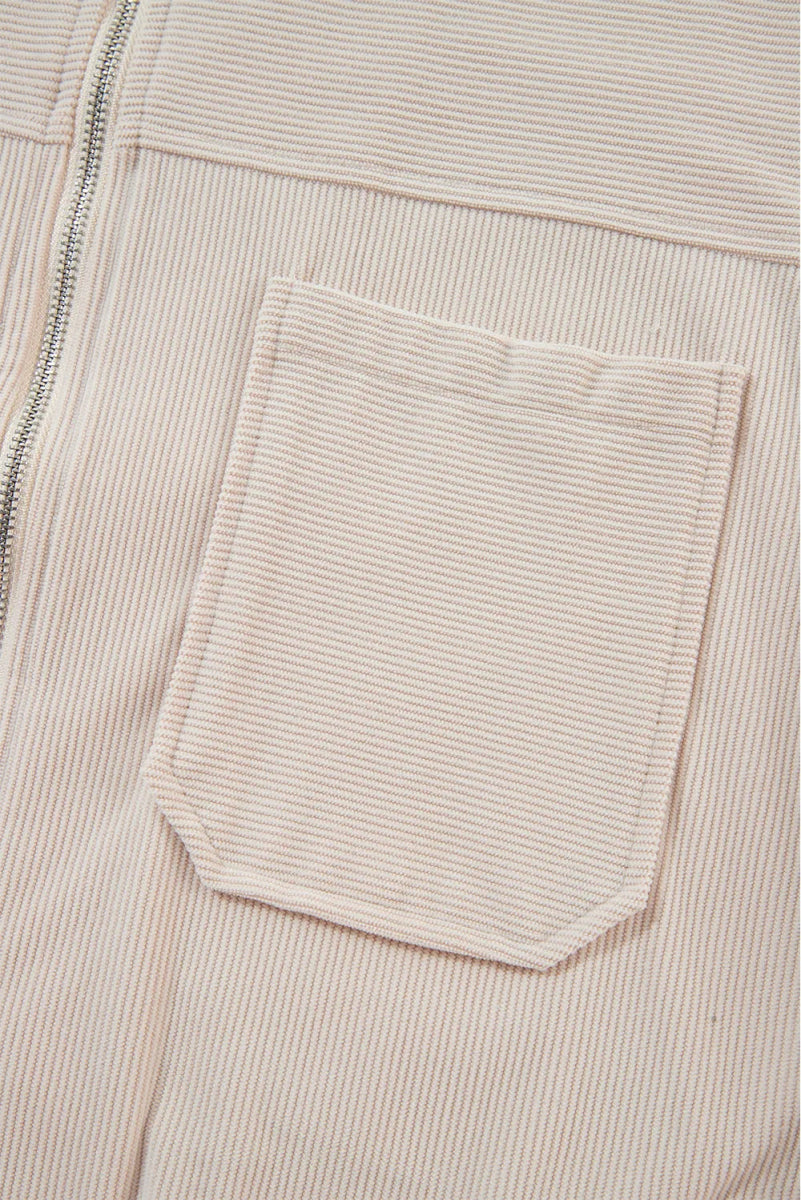 Pocketed Zip Up Long Sleeve Hooded Jacket - CELIVINE