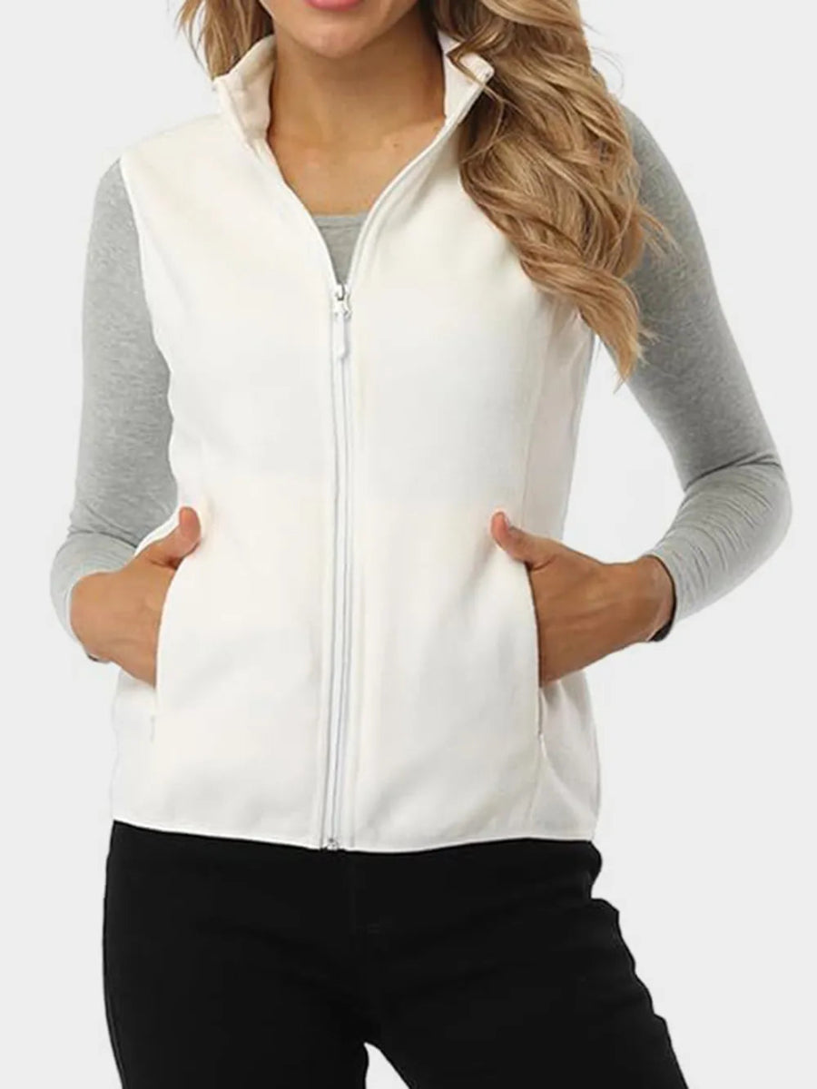 Zip Up Turtleneck Vest with Pockets - CELIVINE