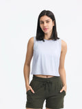 Round Neck Cropped Active Tank - CELIVINE