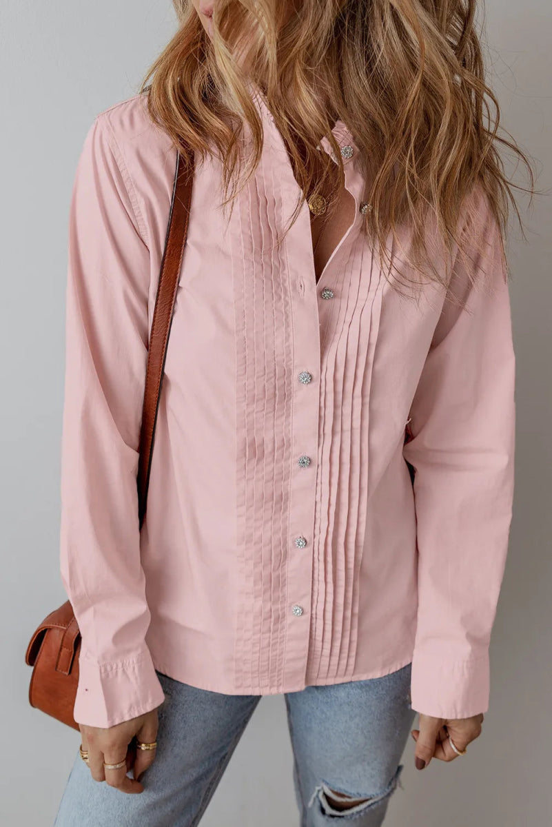 Button Up Long Sleeve Shirt - CELIVINE