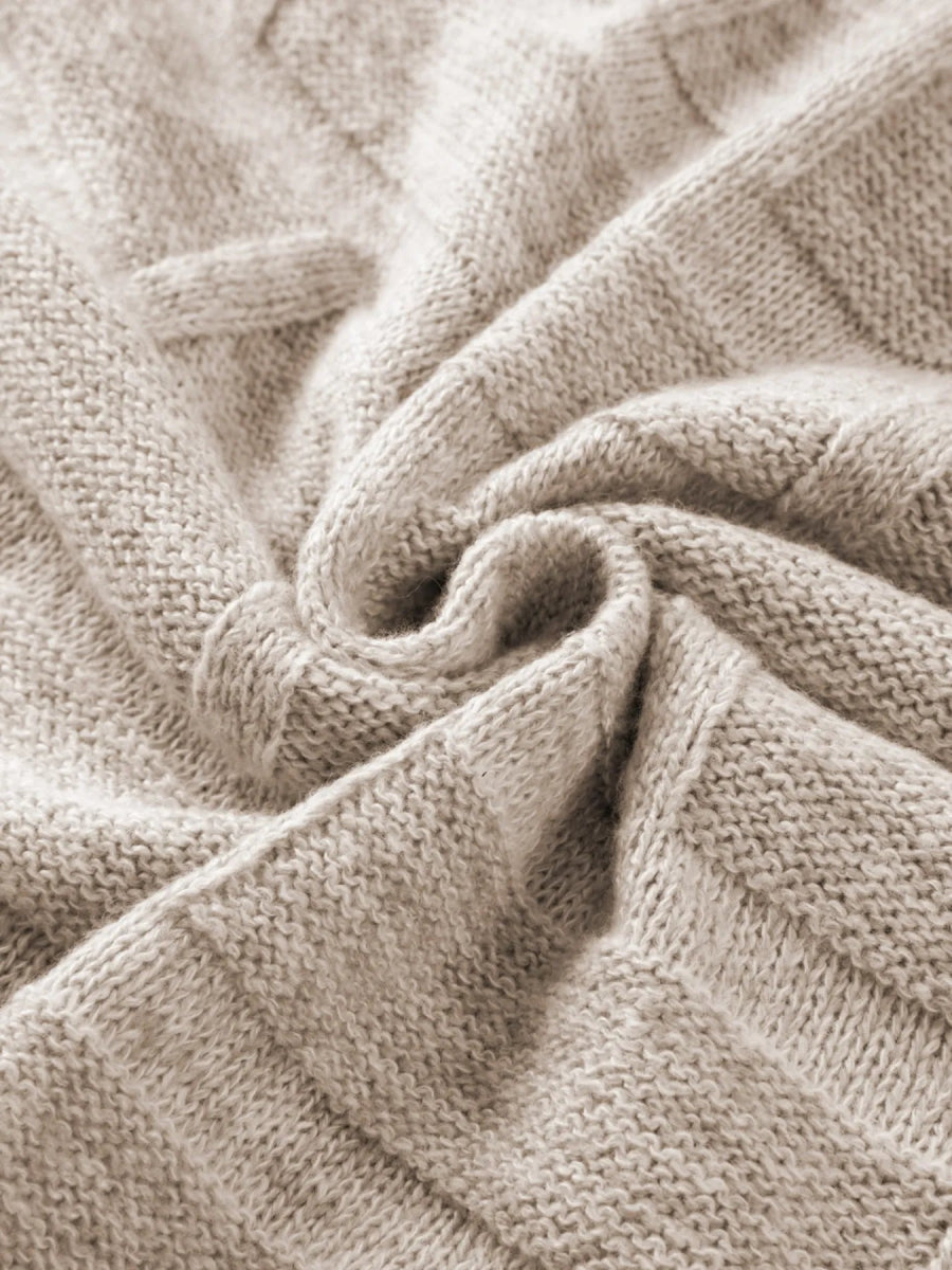 Textured Knit Open Front Cardigan with Pockets - CELIVINE