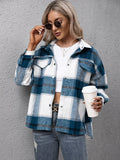 Plaid Long Sleeve Shirt Jacket - CELIVINE