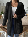 Open Front Long Sleeve Cardigan - CELIVINE