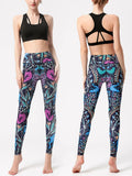 Graphic High Waist Active Leggings - CELIVINE