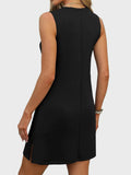 Slit V - Neck Sleeveless Mini Dress - CELIVINE