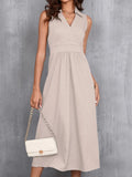 Ruched Sleeveless Midi Dress - CELIVINE