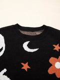 Halloween Pattern Long Sleeve Sweater - CELIVINE