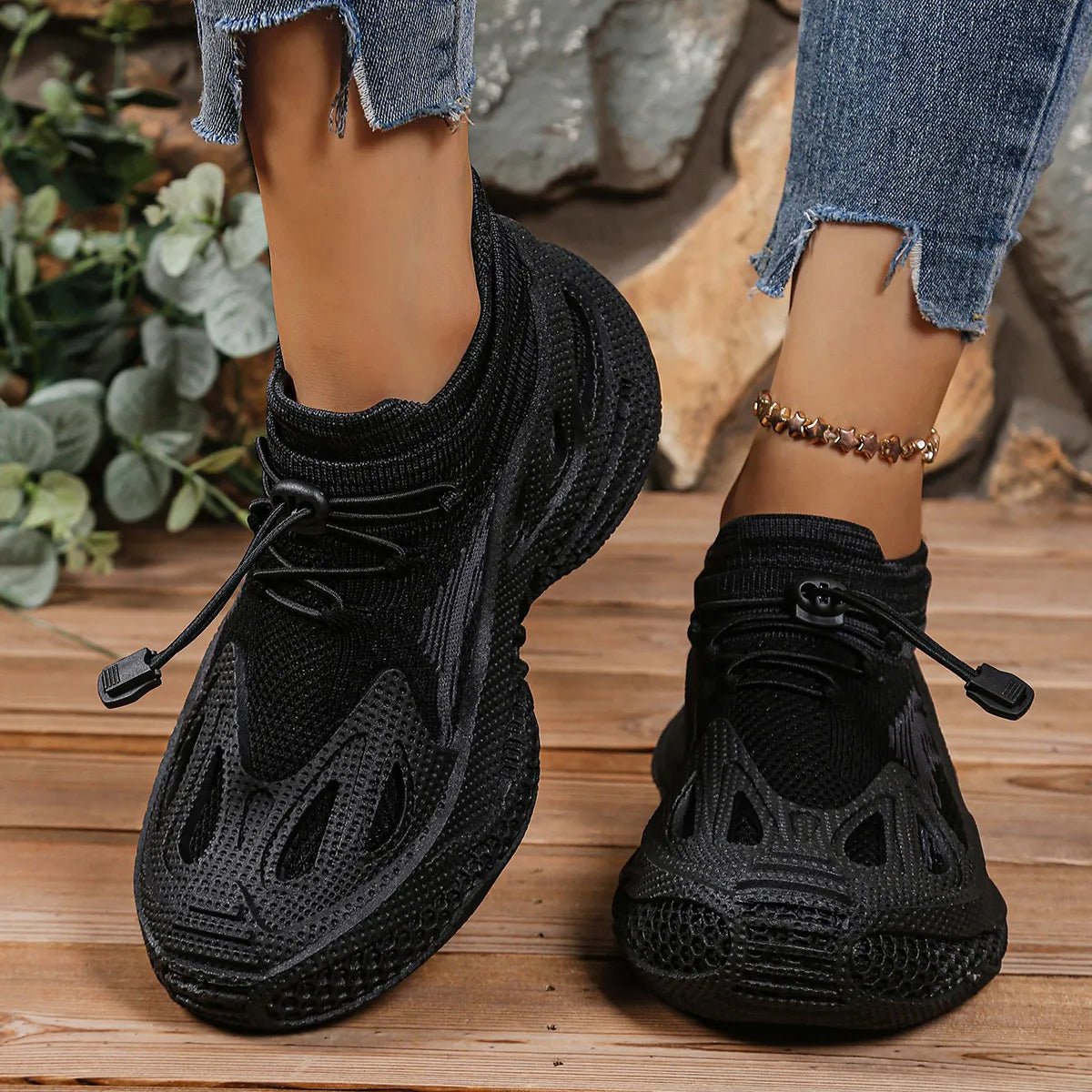 Lace Up Mesh Athletic - CELIVINE