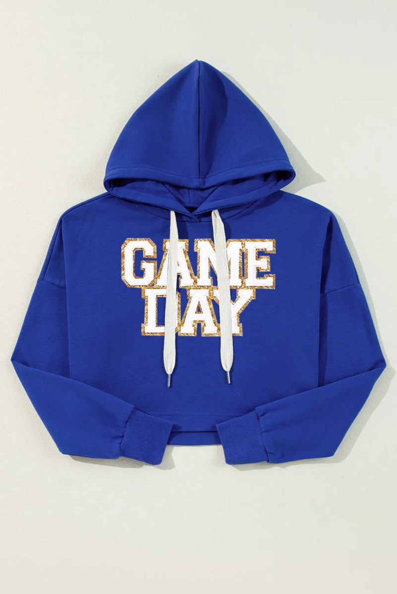 GAME DAY Drawstring Long Sleeve Hoodie - CELIVINE