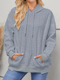 Drawstring Long Sleeve Hoodie with Pockets - CELIVINE