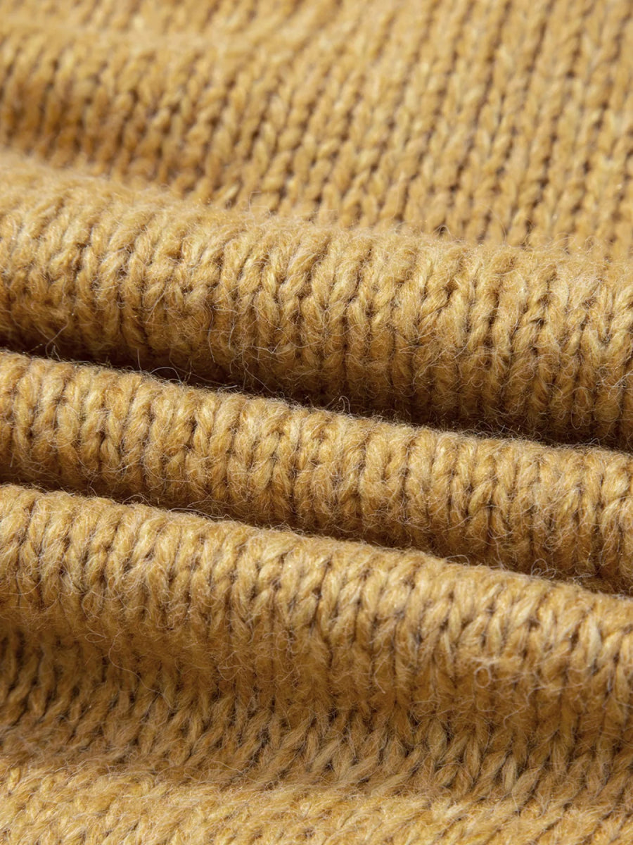 Lantern Sleeve Scallop V Neck Buttoned Front Cardigan - CELIVINE