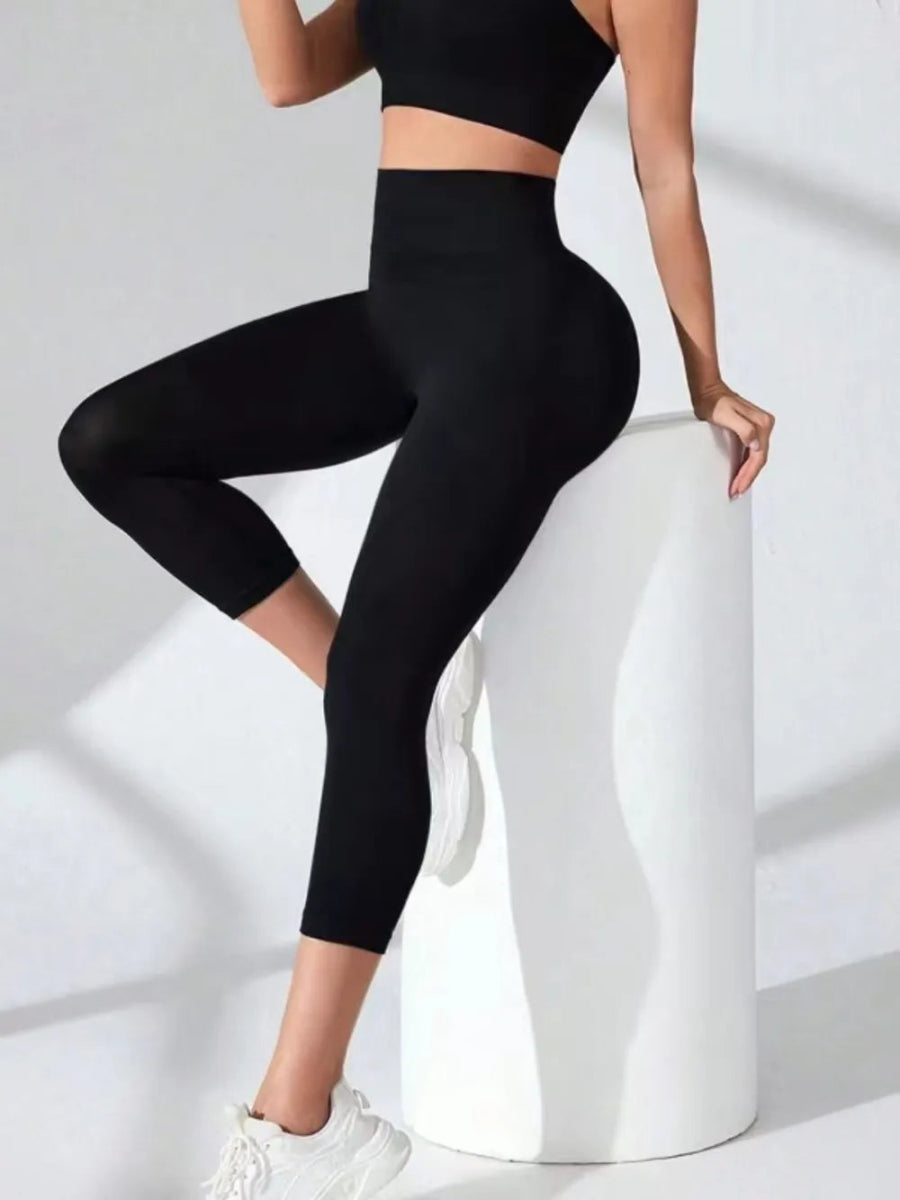 High Waist Cropped Active Leggings - CELIVINE