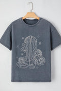 Western Cowboy Boots Graphic T-Shirt - CELIVINE