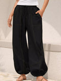 Wide Leg Drawstring Pants - CELIVINE