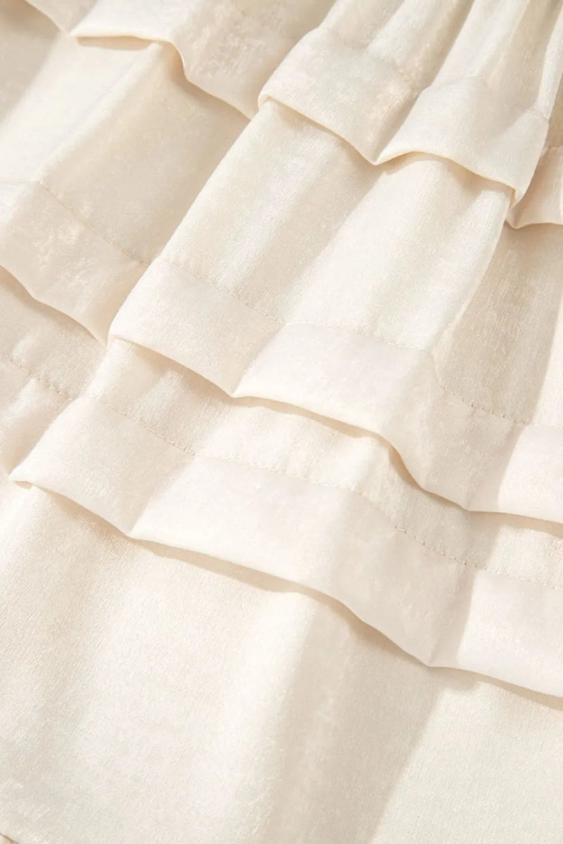 Ruffled Hemline Elastic Waist Mini Skirt - CELIVINE