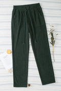 Drawstring Straight Pants with Pockets - CELIVINE