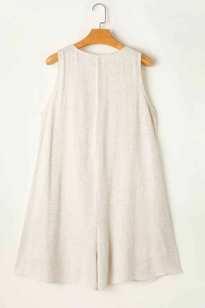 V - Neck Sleeveless Romper - CELIVINE