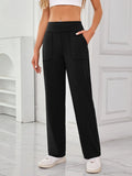 High Waist Active Pants with Pockets - CELIVINE