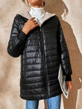 Quilted Zip Up Puffer Coat with Hood - CELIVINE