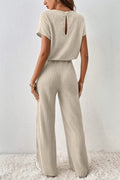 Ribbed Knit Wide Leg Jumpsuit - CELIVINE