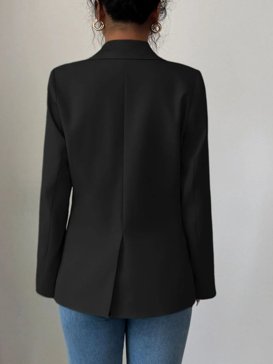 One Button Lapel Collar Blazer - CELIVINE