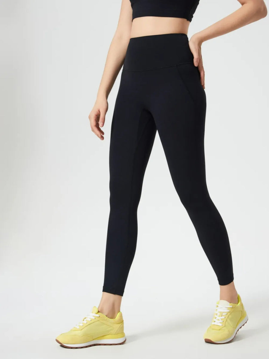 Wide Waistband Active Leggings - CELIVINE