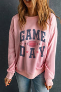 GAME DAY Round Neck Long Sleeve Sweatshirt - CELIVINE