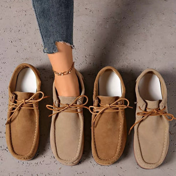 Round Toe Lace Up Loafers - CELIVINE
