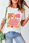 Graphic Round Neck Short Sleeve T-Shirt - CELIVINE