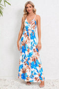 Printed Surplice Maxi Cami Dress - CELIVINE