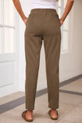 Drawstring Straight Pants with Pockets - CELIVINE