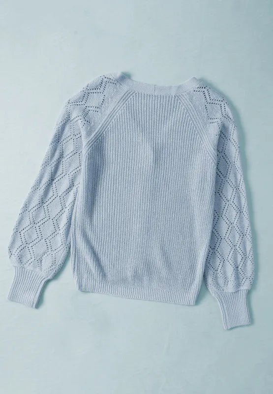 Openwork V - Neck Button Up Cardigan - CELIVINE