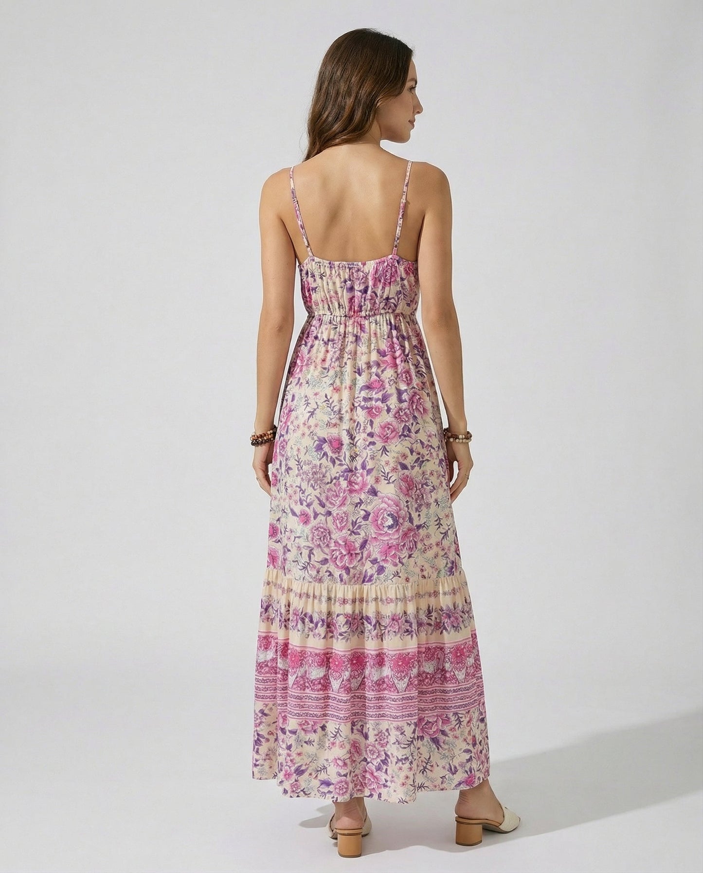 Bloomline Tassel V - Neck Maxi Dress - CELIVINE