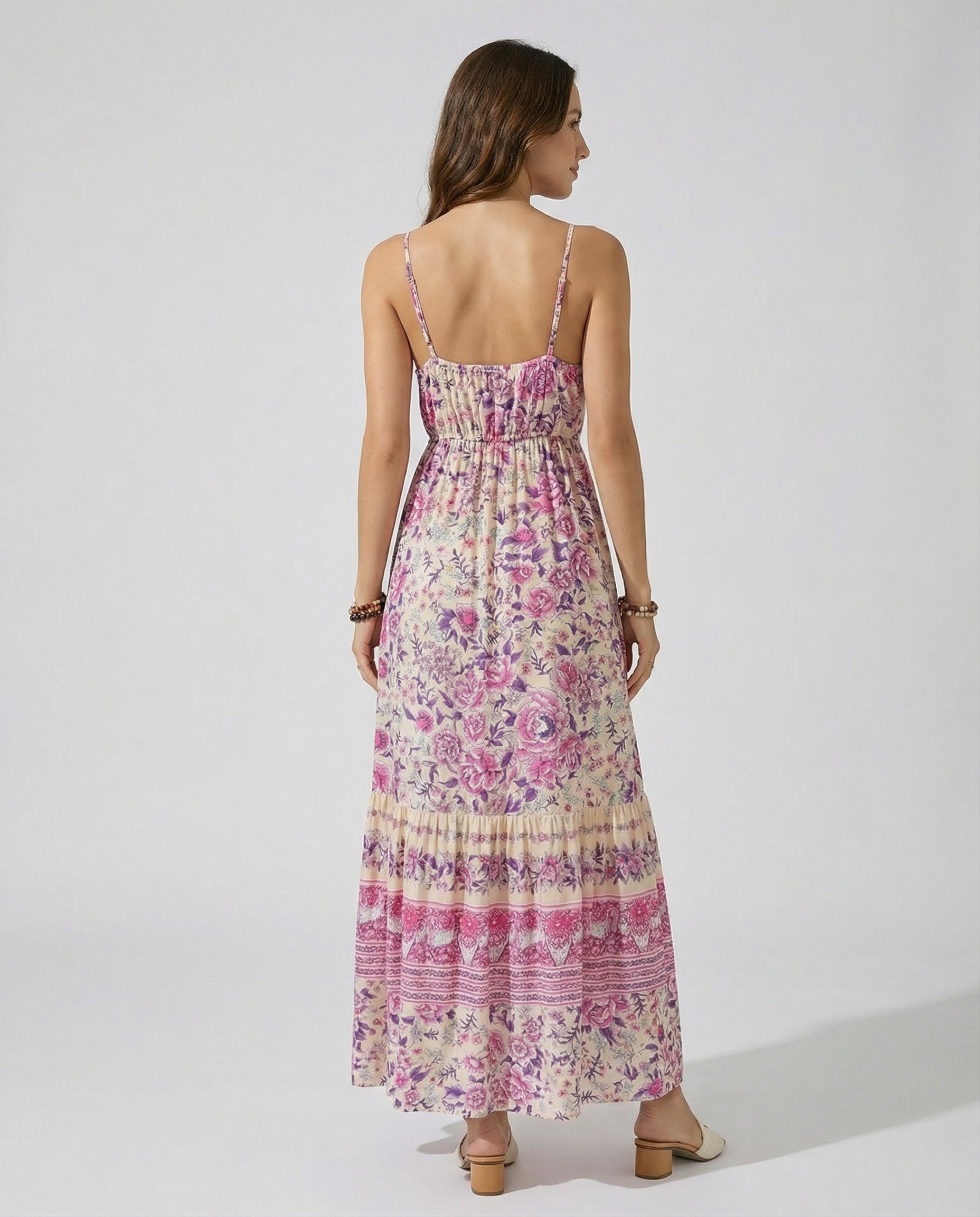 Bloomline Tassel V - Neck Maxi Dress - CELIVINE