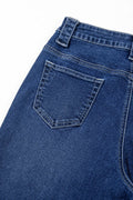 Wide Leg Pocketed High Waist Jeans - CELIVINE