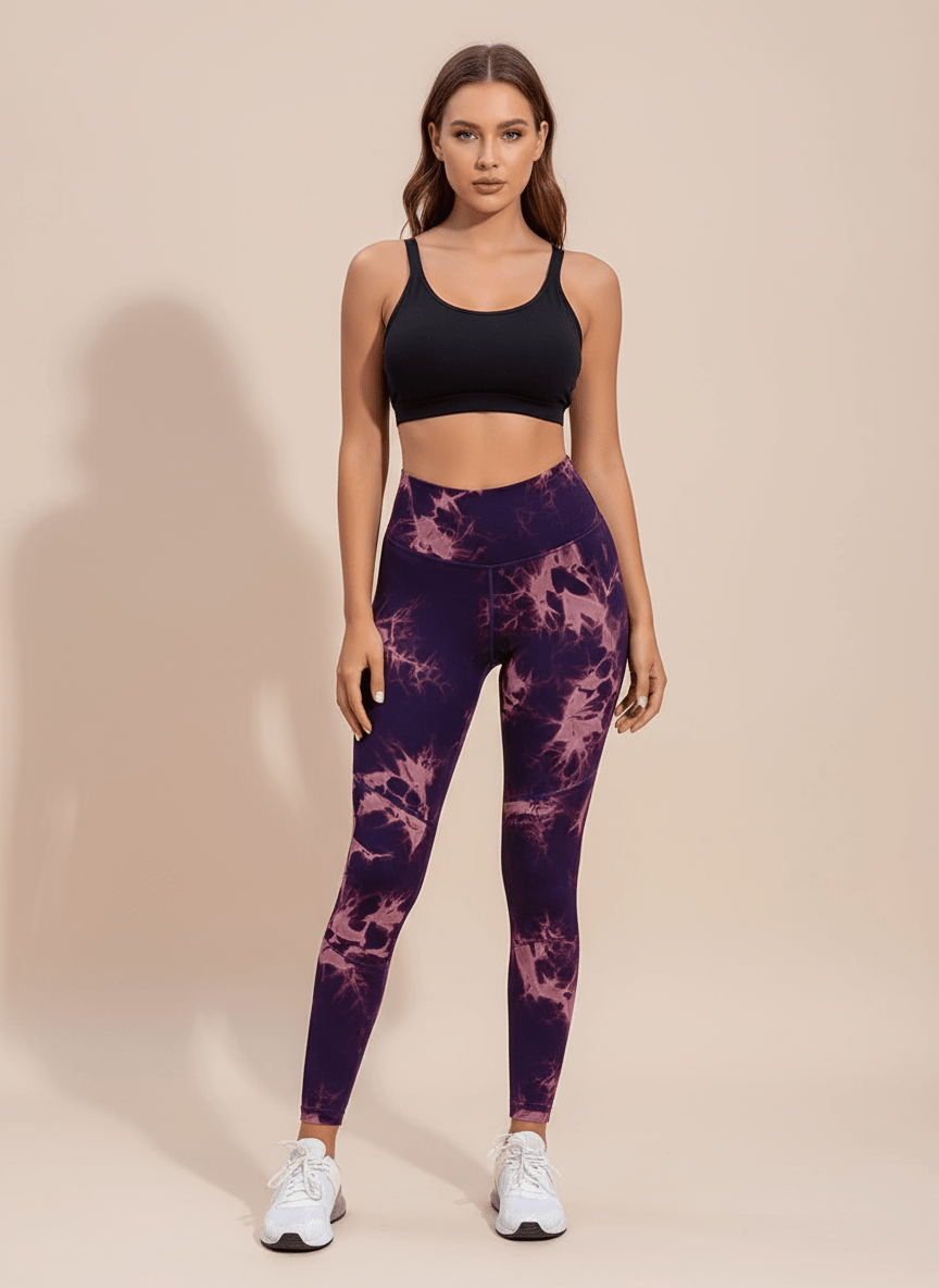 Tie - Dye High Waist Active Leggings - CELIVINE
