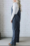 Square Neck Wide Strap Overalls - CELIVINE