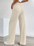 Texture Wide Leg Pants - CELIVINE